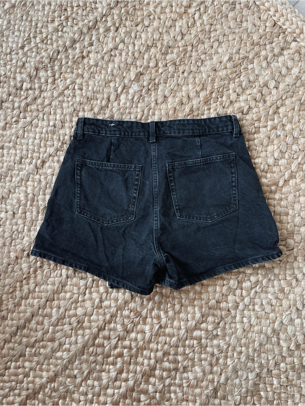 Zara Washed Black Denim Mini Skort with Button Front Size M Casual Classic - Picture 7 of 7